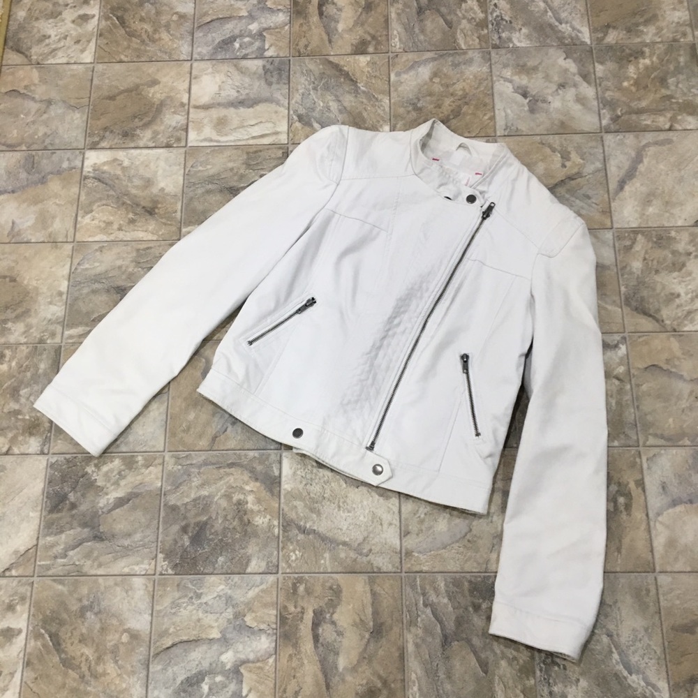 XHILARATION White Leather Jacket
